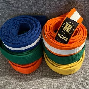 6 martial arts belts - various sizes (see details)